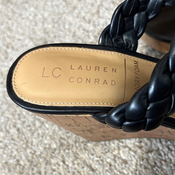 LC Lauren Conrad Black Braided Platform Sandals - Picture 2 of 10